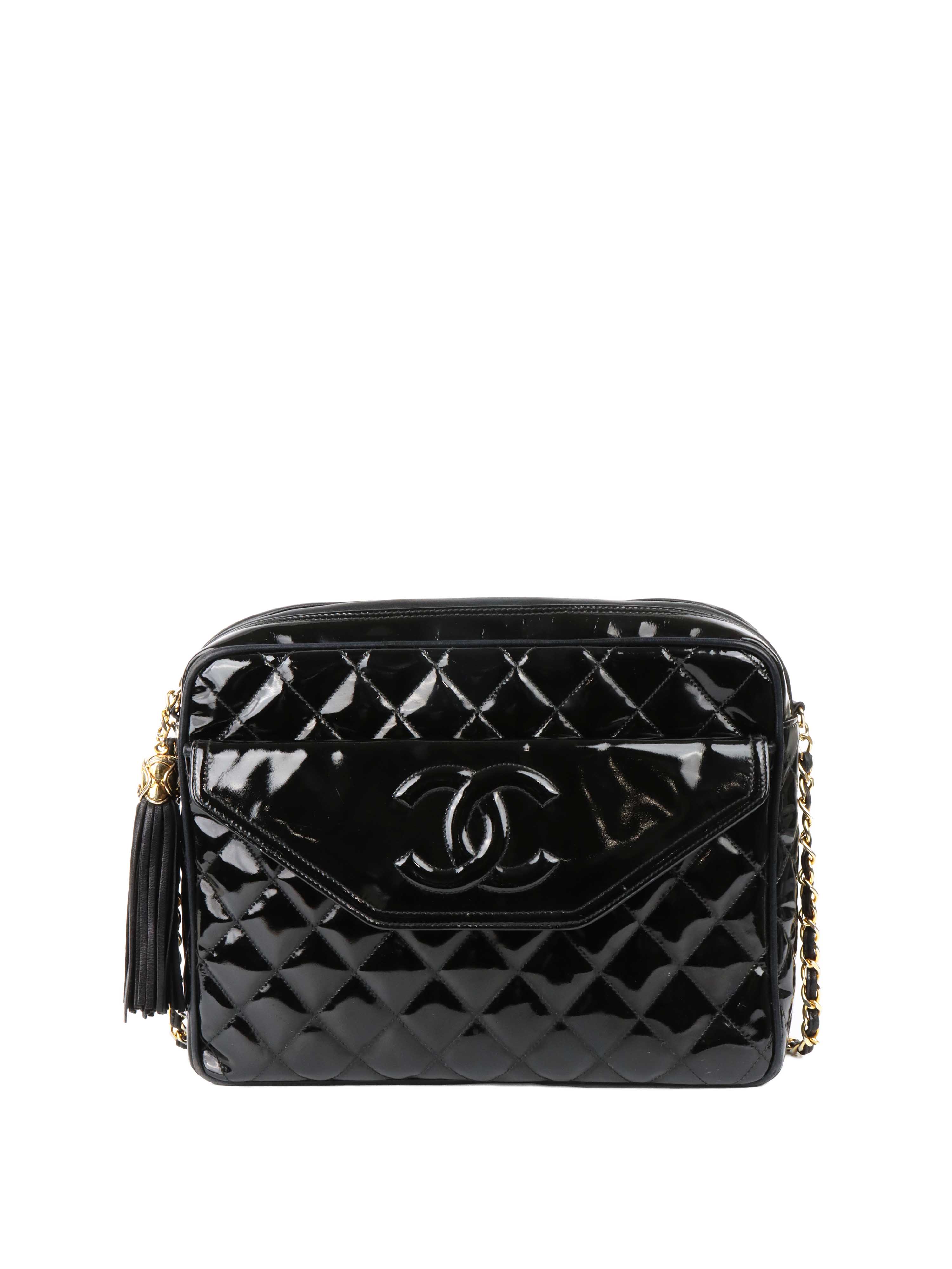 Chanel Black Patent Leather Shoulder Bag for Women - Luxury Designer Handbag for Work, Evening & Special Occasions
