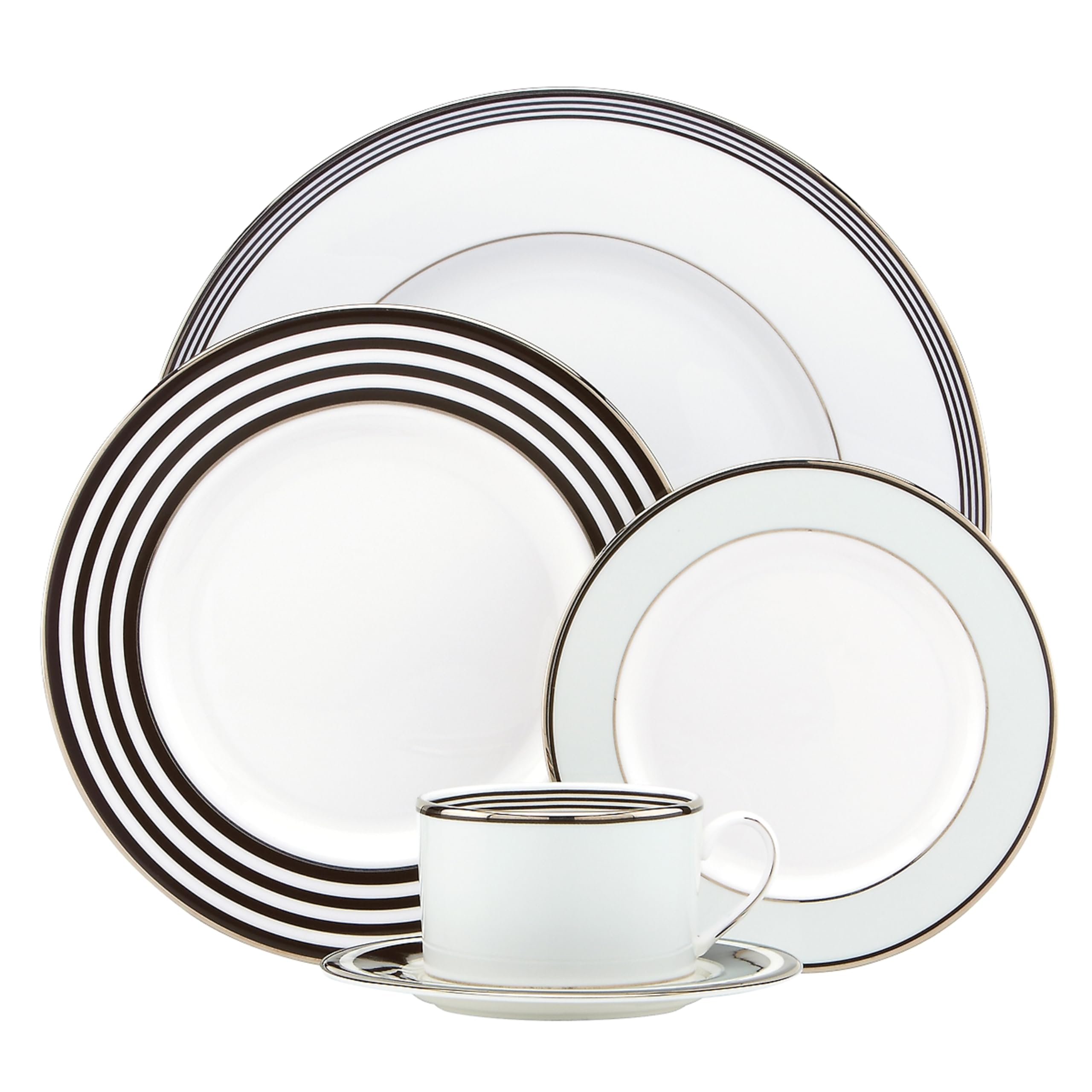 Kate Spade New York Parker Place 5-Piece Dinnerware Set in Blue - Elegant Tableware for Parties, Weddings & Home Dining