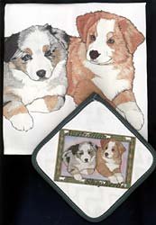 Australian Shepherd Dish Towel & Potholder Set for Kitchen Decor