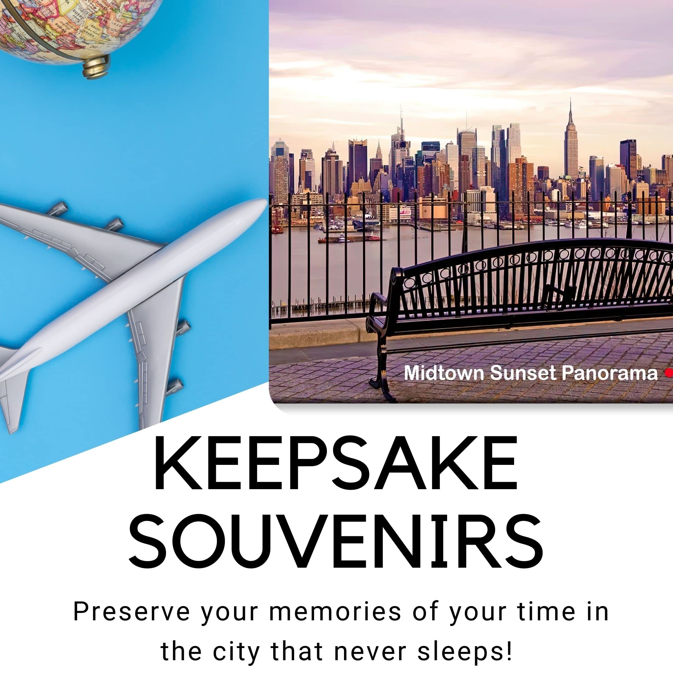 New York City Photo Souvenir - Midtown Manhattan Bench View Refrigerator Magnet | NYC Skyline Fridge Decor | Perfect for Travel Memories & Home Office Decor