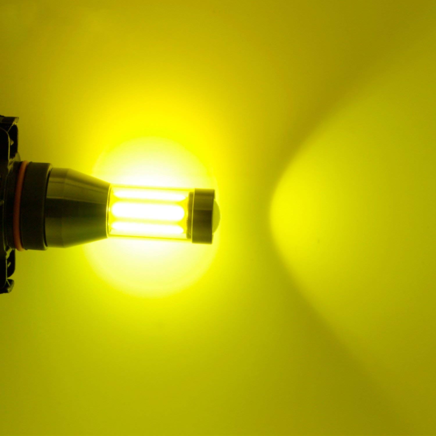 Alla Lighting Xtreme Super Bright 899 880 LED Fog Light Bulbs - High Power COB Universal 892 880 LED Bulb Replacement - 3000K Amber Yellow - Perfect for Off-Road, Trucks & SUVs in Foggy Conditions