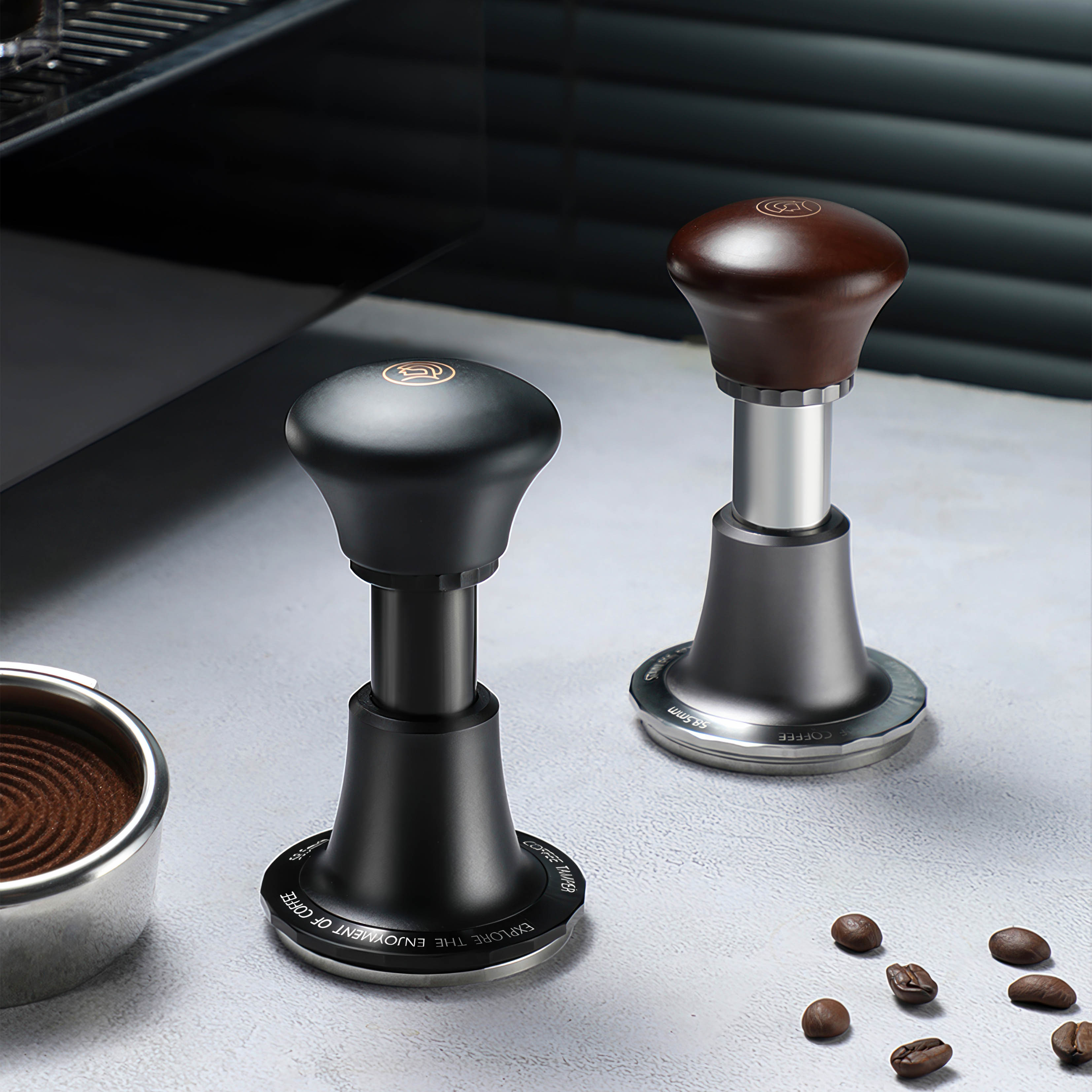 Premium Stainless Steel Coffee Tamper - 58mm Espresso Tamper for Barista & Home Use - Perfect for Espresso Machines & Coffee Pressing