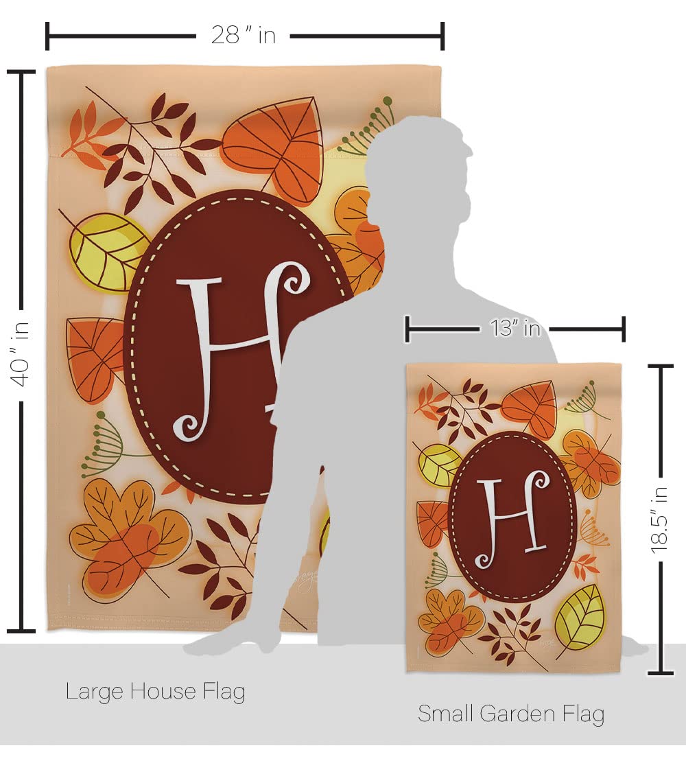 Breeze Decor H Initial Fall Harvest Flags - Autumn Decor for Home & Garden
