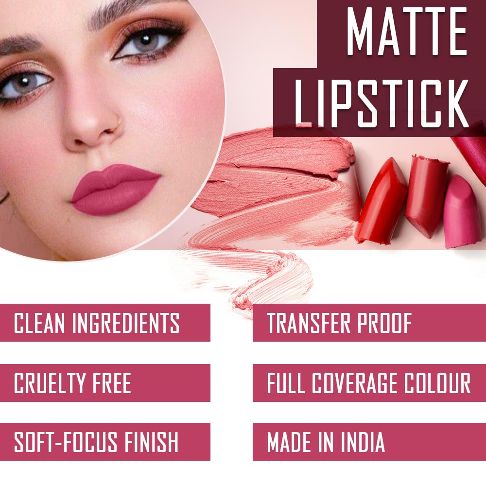 12-Pack Ramp Walk Creamy Matte Lipstick Set - Long Lasting, Highly Pigmented (Red Bloom, Rose Magenta, Pink Fusion & More) - Perfect for Parties, Date Nights & Everyday Wear