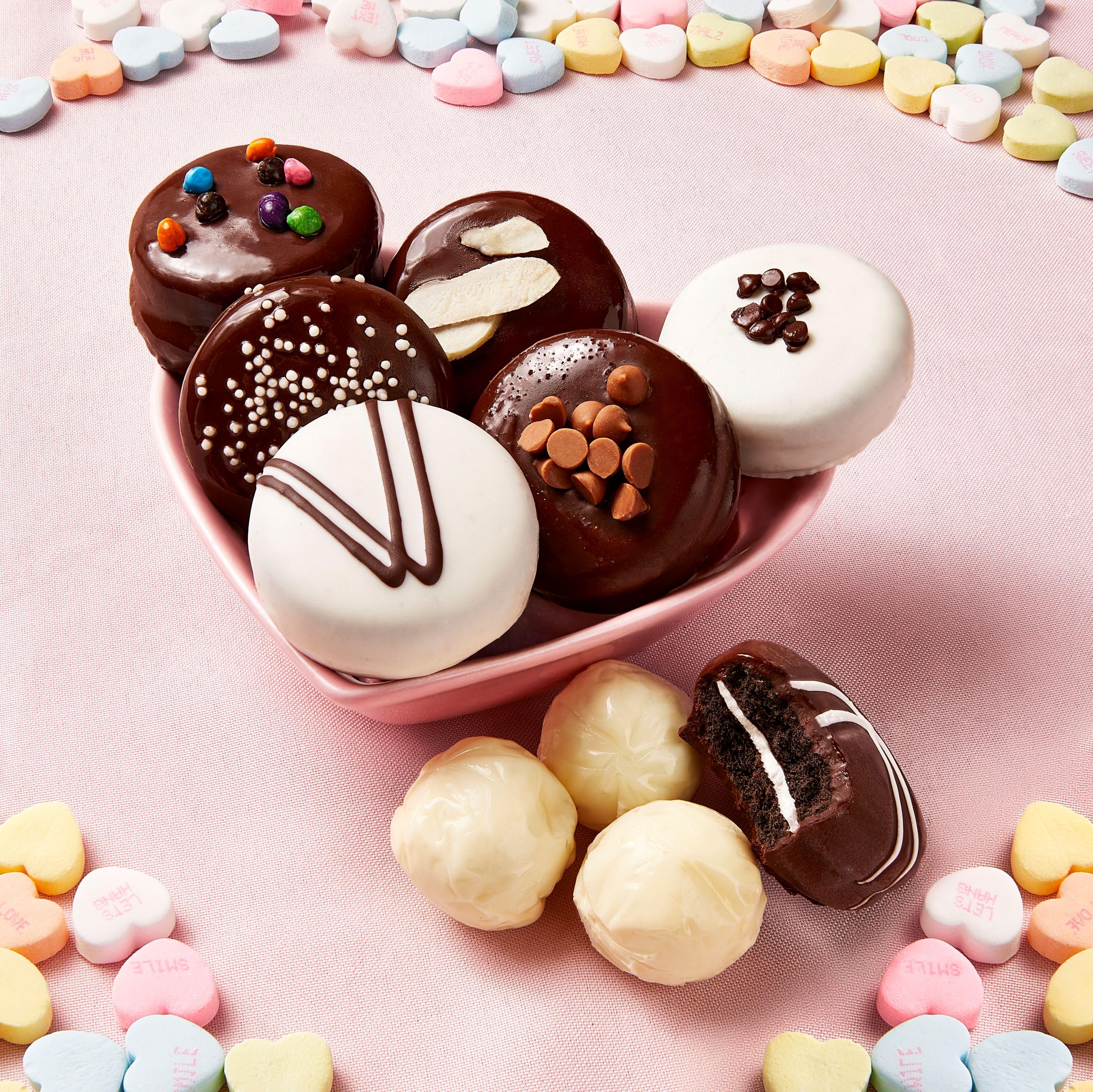 Gluten Free Heart Chocolate Cookies Gift Basket - Assorted Gluten-Free Cookies & Milk Chocolate - Perfect for Mother's Day, Birthday, Anniversary Gifts for Women - Ideal for Holiday Parties, Office Treats & Romantic Surprises