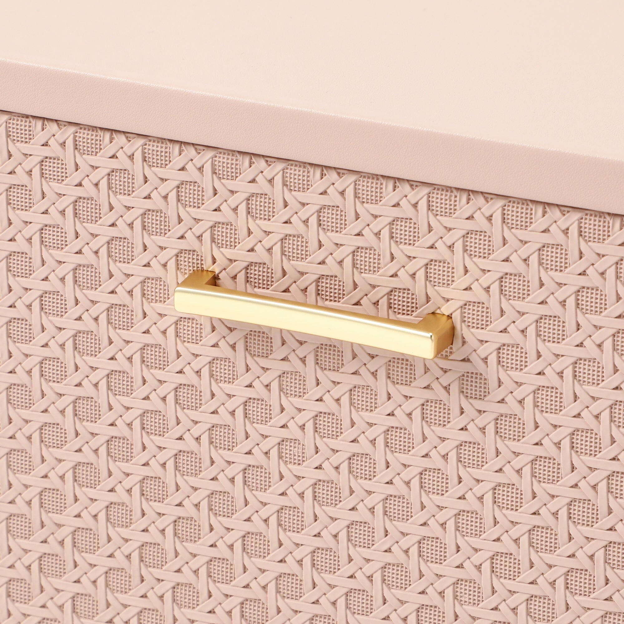 Embossed Stacking Drawer Organizer - Medium Pink for Bedroom, Bathroom & Office Storage | Plastic Drawer Bins with Textured Design