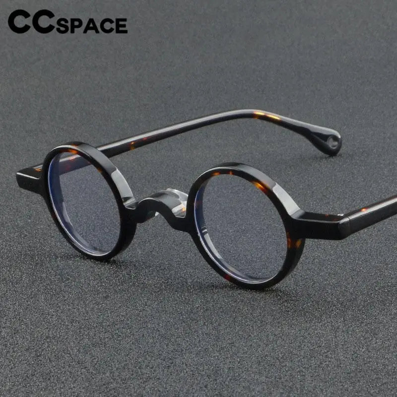 CCspace Unisex Full Rim Small Round Acetate Eyeglasses 56935 - Lightweight & Durable Frame for Reading, Work, and Everyday Use