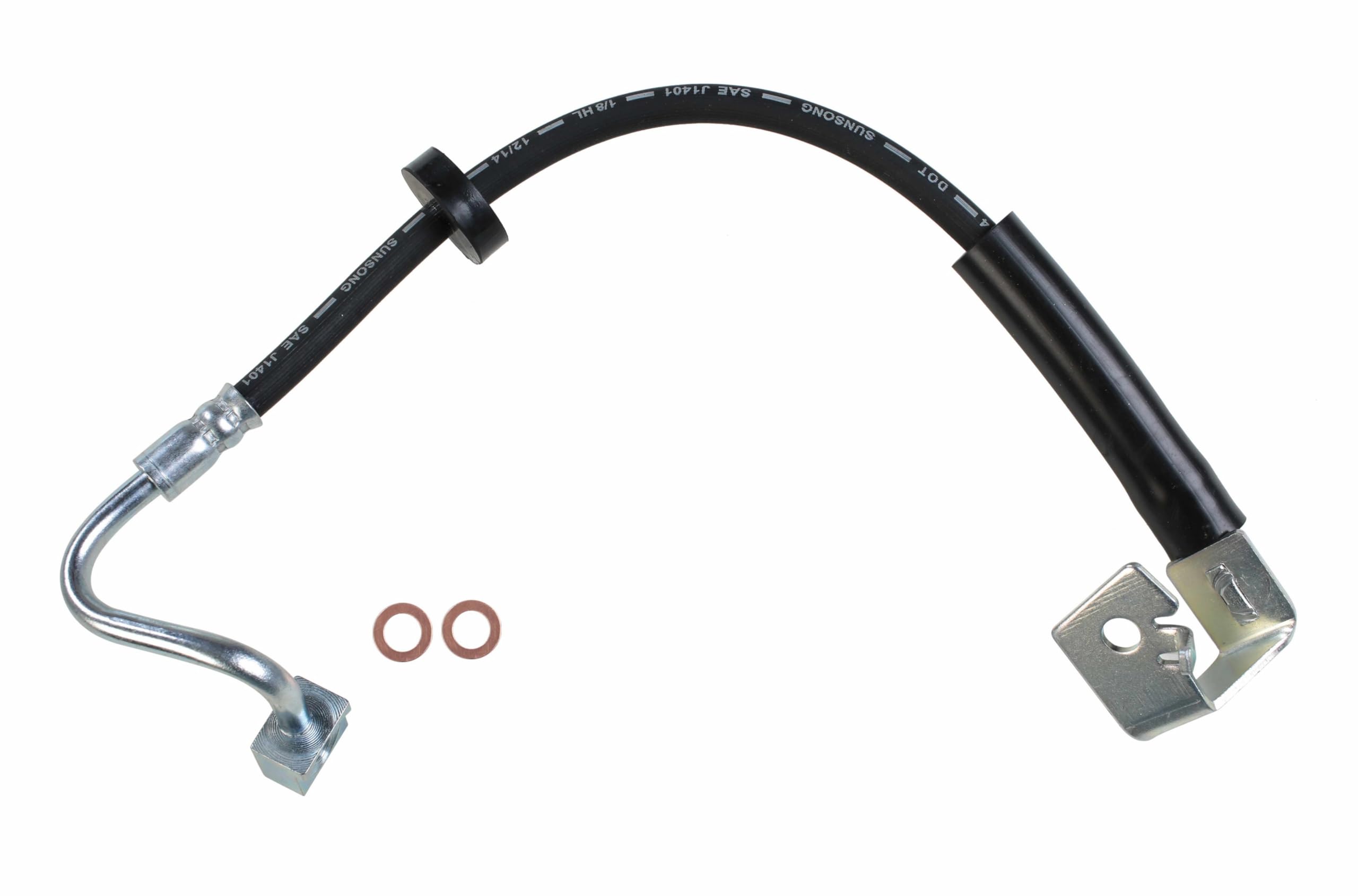 Sunsong 2203298 Brake Hydraulic Hose - High Performance Replacement Hose for Cars, Trucks & SUVs - Durable DOT Approved Brake Line for Safe Stopping Power - Ideal for Off-Roading, Towing & Daily Driving