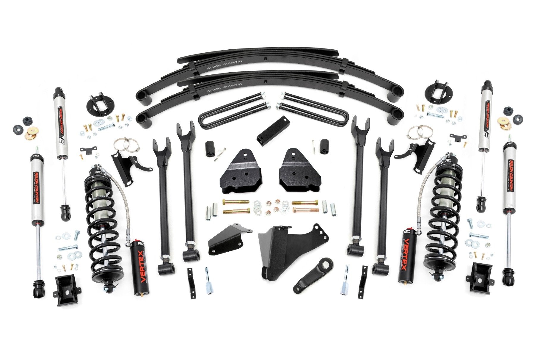 6 Inch Lift Kit for Ford F-250/F-350 Super Duty (2005-2007) - Gas 4-Link Suspension with RR Spring & C/O V2 Shock Absorbers - Heavy Duty Off-Road Upgrade for Trucks - Perfect for Trail Riding, Towing & Off-Road Adventures