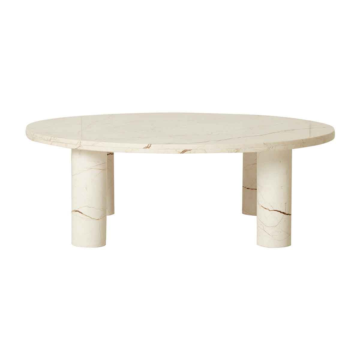 Amara Round Leg Marble Coffee Table - Modern Living Room Furniture for Small Spaces, Home Decor Centerpiece for Apartments & Condos