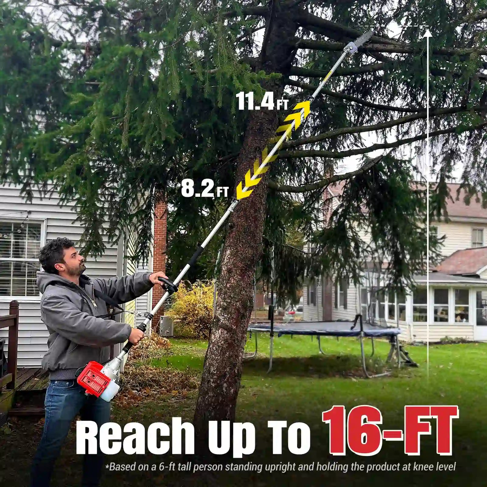 MAXTRA Gas Pole Chainsaw Hedge Trimmer - 20 Inch Cordless Tree Trimmer with 2-Cycle Engine for Professional Landscaping, Tree Pruning & Yard Maintenance | Perfect for Garden, Farm & DIY Projects