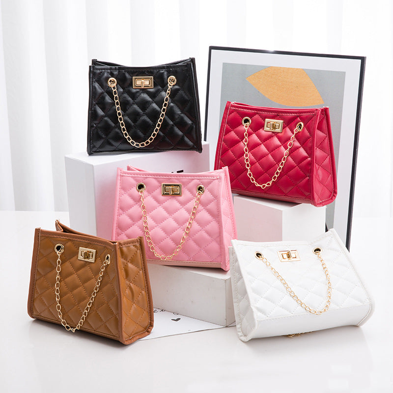 Stylish Mini Chain Shoulder Bag for Women - Small Square Crossbody Purse with Rhombus Sewing Design | Perfect for Parties, Dating & Daily Use