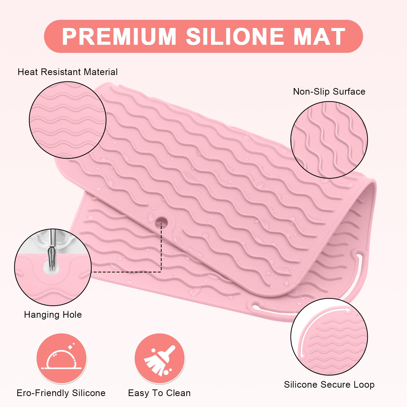 **Heat Resistant Silicone Mat for Hair Styling Tools - 12