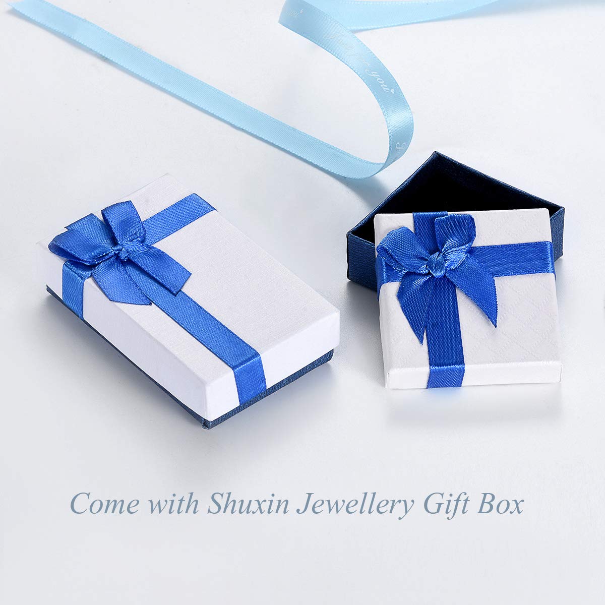 Shuxin 925 Sterling Silver Heart Stud Earrings for Women & Girls - January Birthstone Jewelry Gift for Valentine's Day, Anniversary & Special Occasions