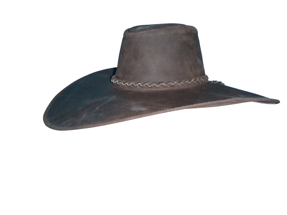 Sharpshooter Rendezvous Cavalier Swashbuckler Tea Party Black Leather Cowboy Hat - Western Style Fashion Accessory for Costume Parties, Cosplay & Outdoor Adventures