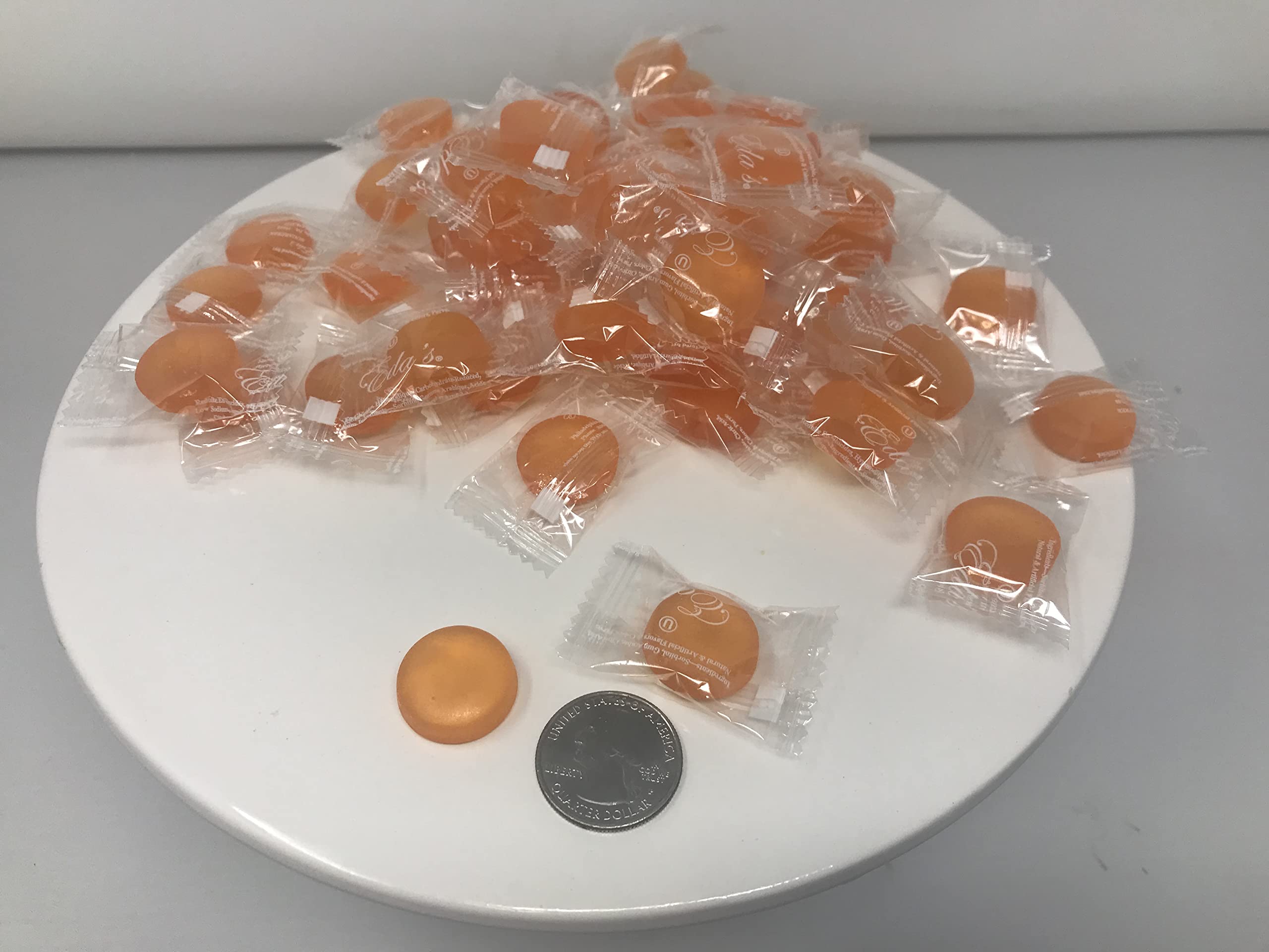 Sugar Free Peach Hard Candy - 1 Pound Bag | Low Calorie Sweet Treat for Diabetics & Keto Diet | Perfect for Office Snacks, Travel & Gifting