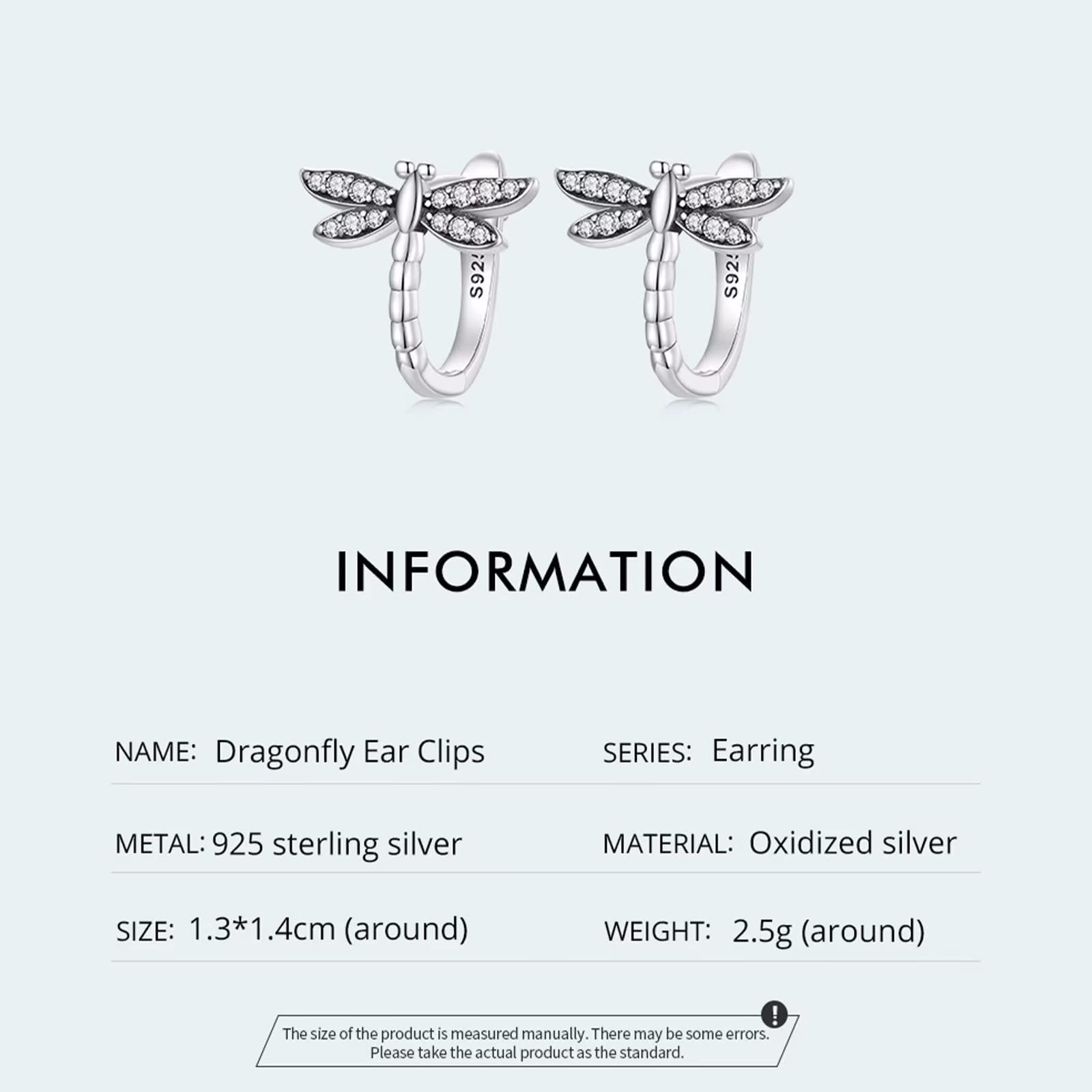 Dragonfly Small Hoop Earrings for Women - S925 Sterling Silver Hypoallergenic Huggie Earrings with Cute Animal & Cubic Zirconia - Perfect Jewelry Gifts for Daughter, Girls & Teens - Ideal for Everyday Wear, Parties & Special Occasions