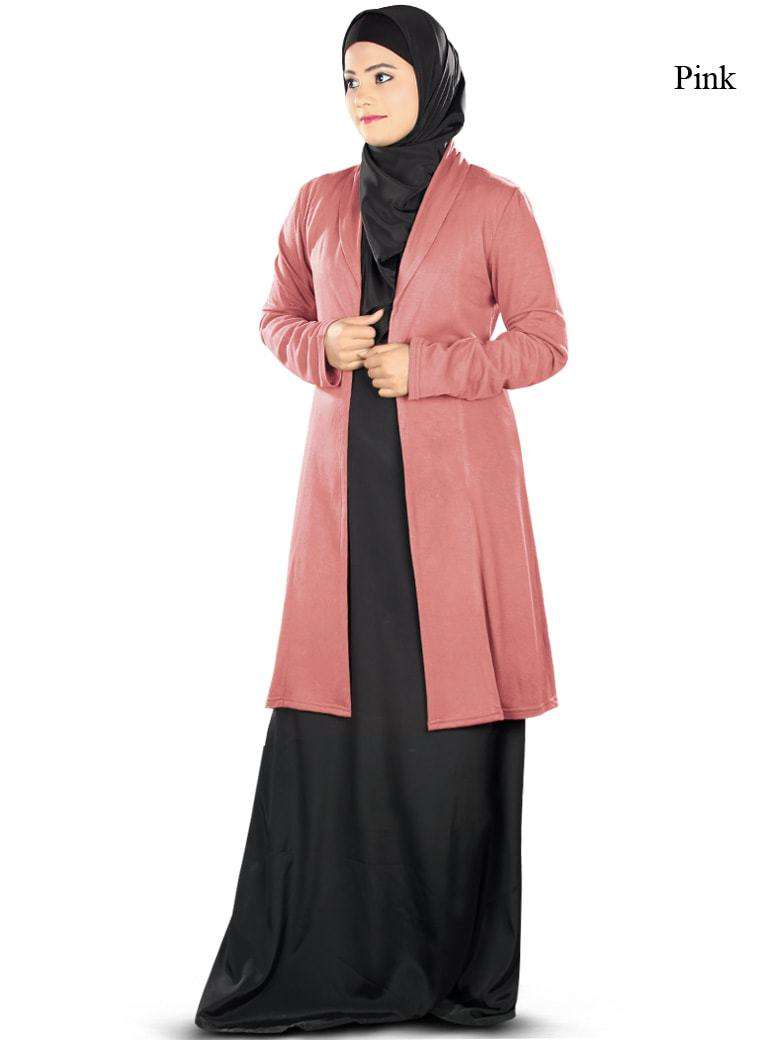 Haneefa Women's Jersey Cardigan - Soft Long Sleeve Open Front Knit Sweater for Casual Wear, Office & Layering