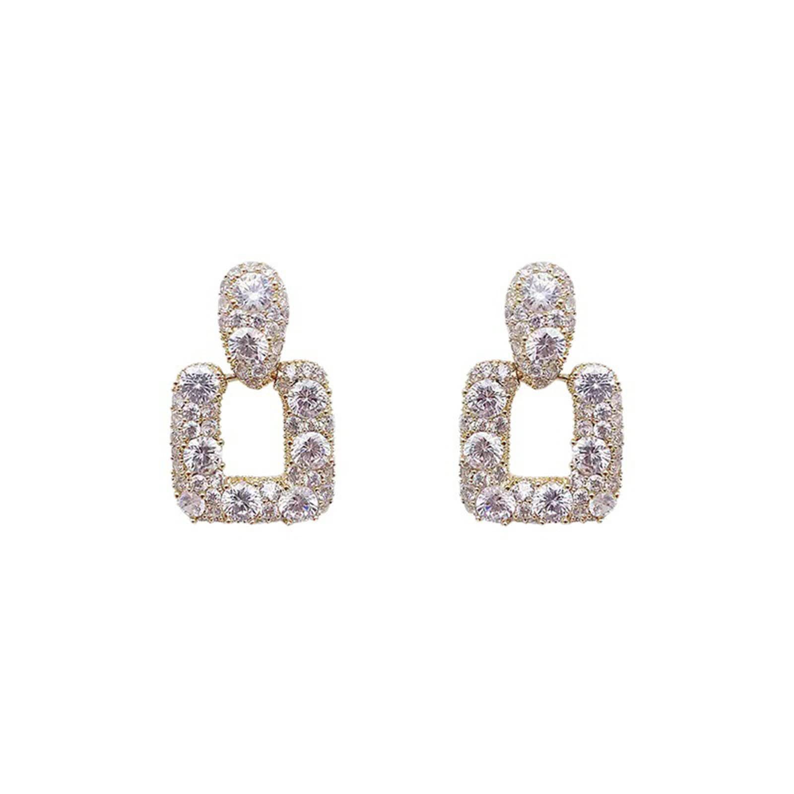 Luxury Silver Needle Stud Earrings – Geometric Square Crossed Design, Hypoallergenic & Elegant for Women | Perfect for Parties, Weddings & Everyday Wear (Color: A, One Size)