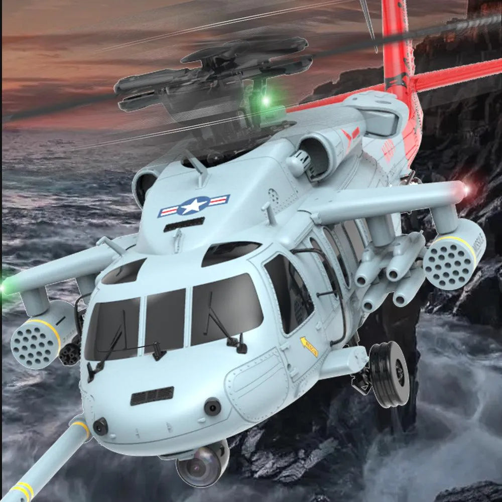 Yuxiang F09 Black Hawk 1/47 Scale RC Helicopter - 2.4G 8CH Remote Control, 6-Axis Gyro, GPS, 5.8G FPV Transmission - Perfect for Outdoor Flying, Aerial Photography & RC Hobbyists
