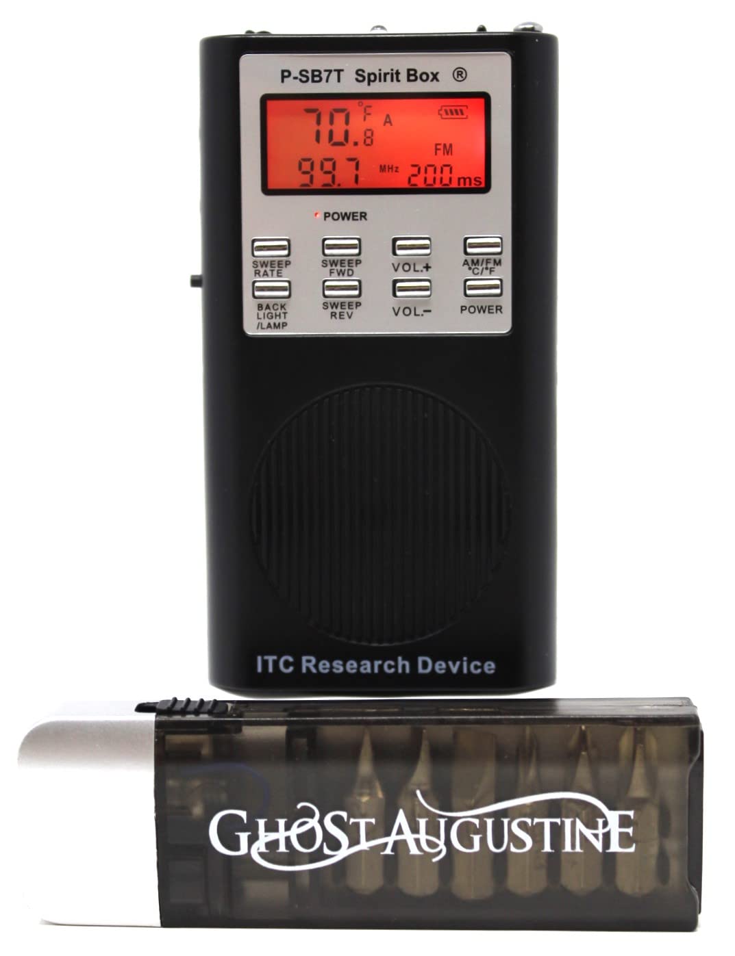 SB7T Spirit Box for Ghost Hunting & Paranormal Research - EVP Recorder with Ghost Augustine Flashlight for Night Investigations & Haunted Locations
