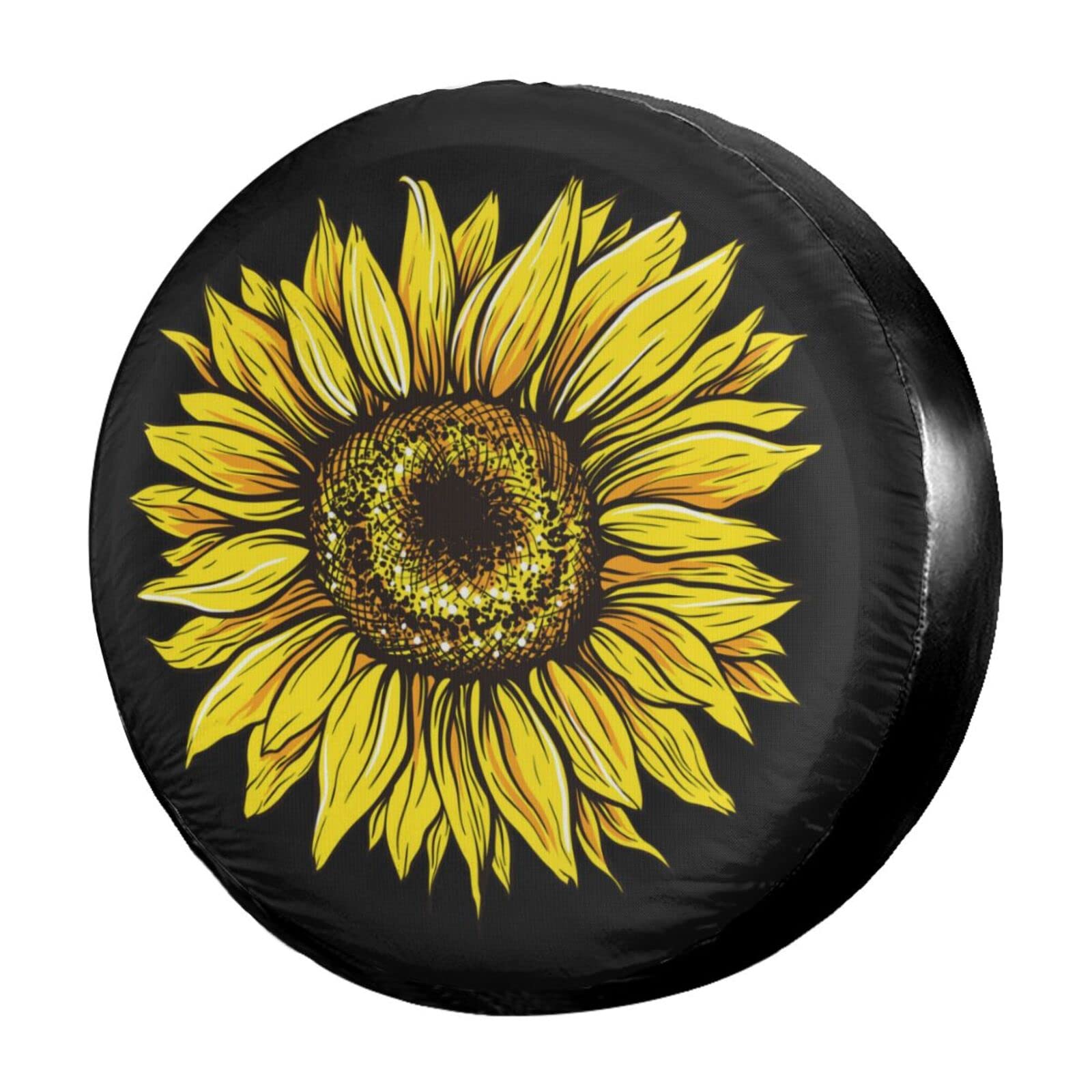 Premium Yellow Sunflower Spare Tire Cover - Waterproof & Dustproof 15 Inch Wheel Cover for RV, Trailer, SUV, Truck - Perfect for Camping & Road Trips