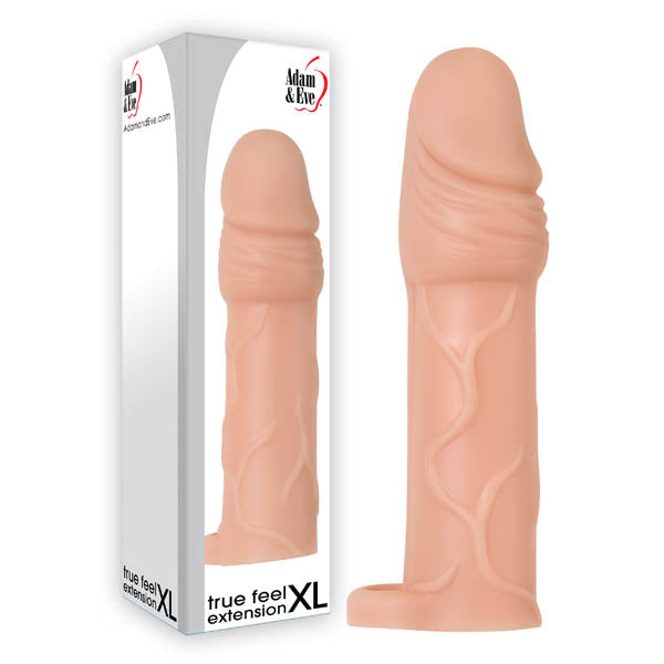 Adam & Eve True Feel Penis Extension Sleeve - XL Size for Enhanced Pleasure | Realistic Feel & Comfortable Fit | Perfect for Couples Play & Solo Use