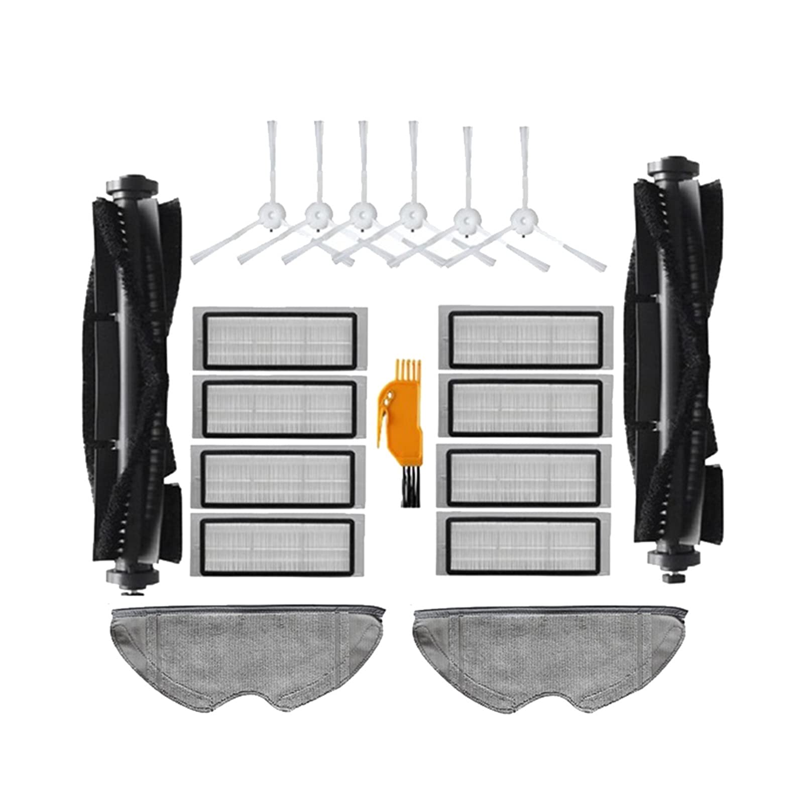 360 S5/S7 Robot Vacuum Cleaner Replacement Parts - Main Brush, Side Brushes, HEPA Filter & Mop Cloth Set (Sky Blue) | Compatible with 360 Robotic Vacuum Cleaners | Perfect for Home Cleaning & Maintenance