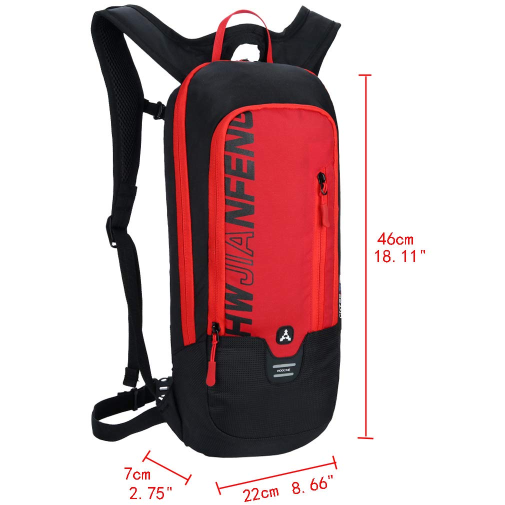 **Cycling Backpack for Men & Women - Waterproof Nylon Mountain Bike Rucksack - Outdoor Sports Daypack for Travel, Motorcycle & Bicycle Riding (Black/Red) - Perfect for Hiking, Commuting & Adventure Trips**