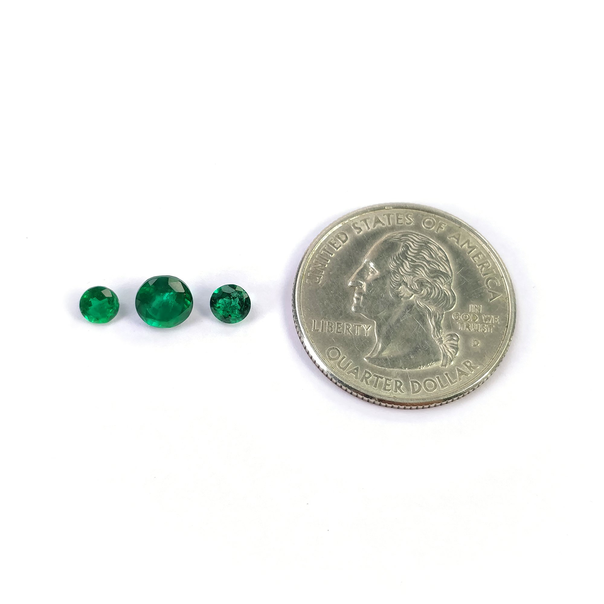Natural 1.65cts Untreated Green Emerald Gemstone - Round Cut 4mm & 6mm (3 Pcs) | Emerald Jewelry Making, Engagement Rings & Birthstone Gifts