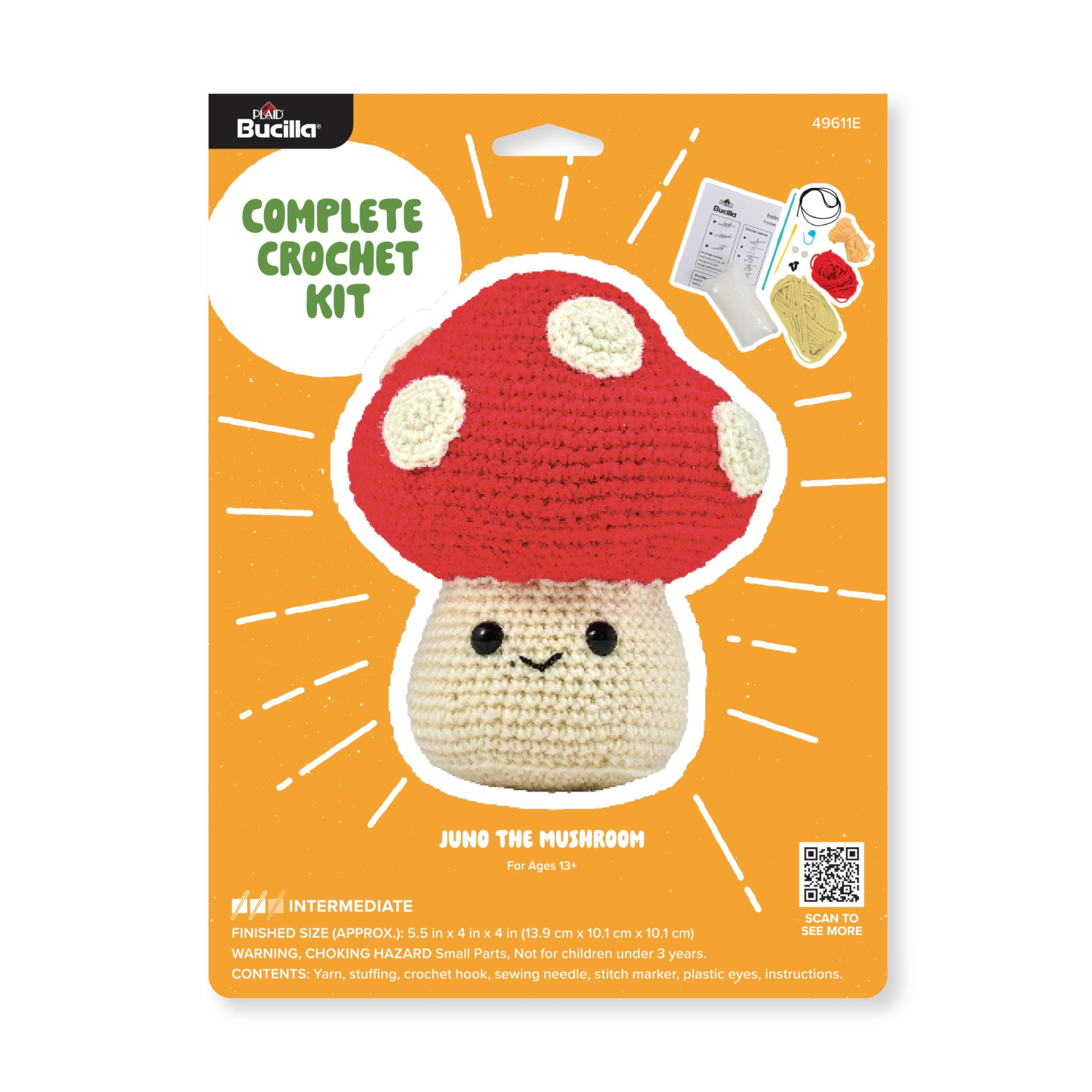 Bucilla Complete Crochet Kit - Juno The Mushroom 5