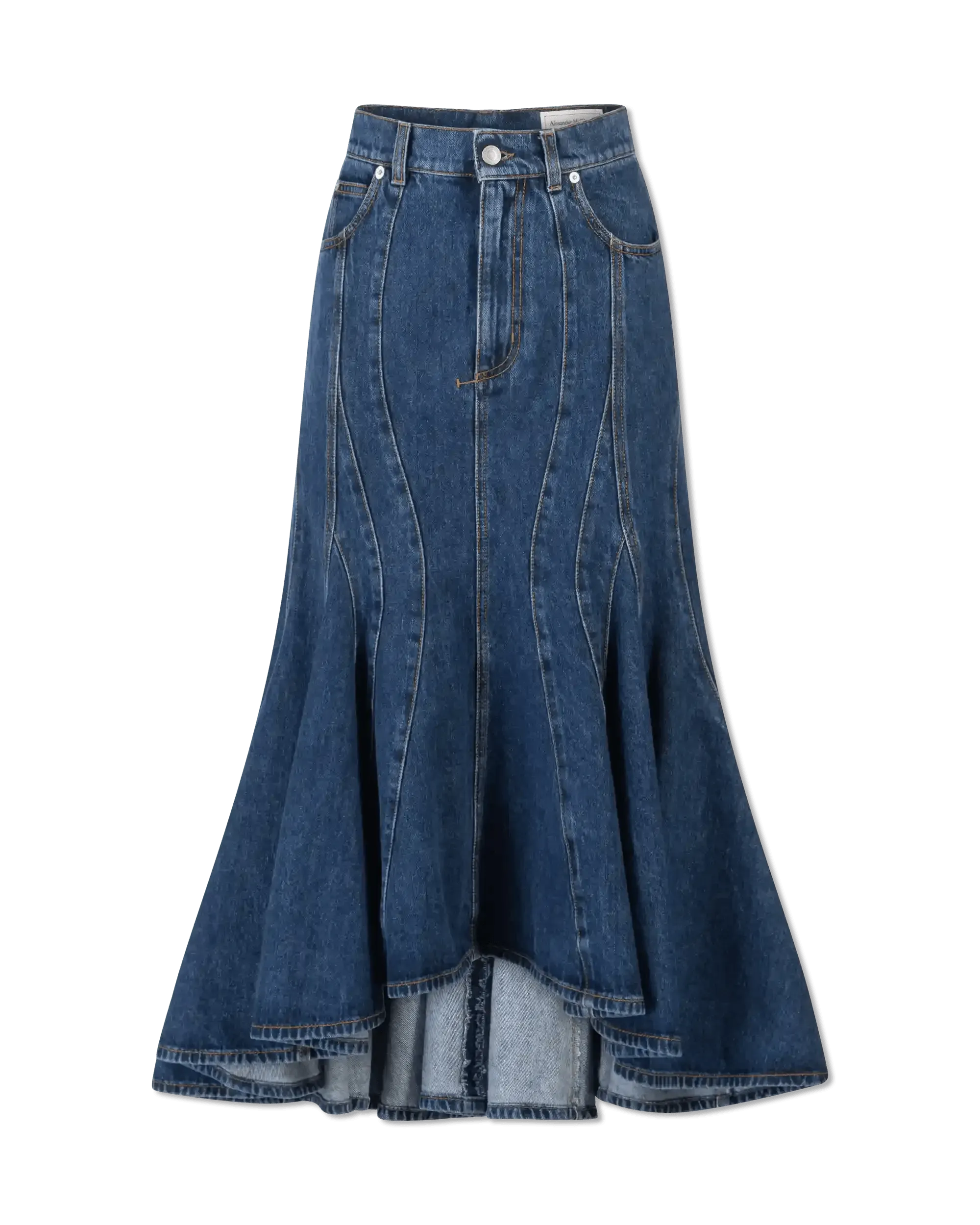 Stylish High Low Organic Denim Midi Skirt for Women - Trendy Casual & Party Outfits - Perfect for Date Night, Office Wear & Summer Fashion