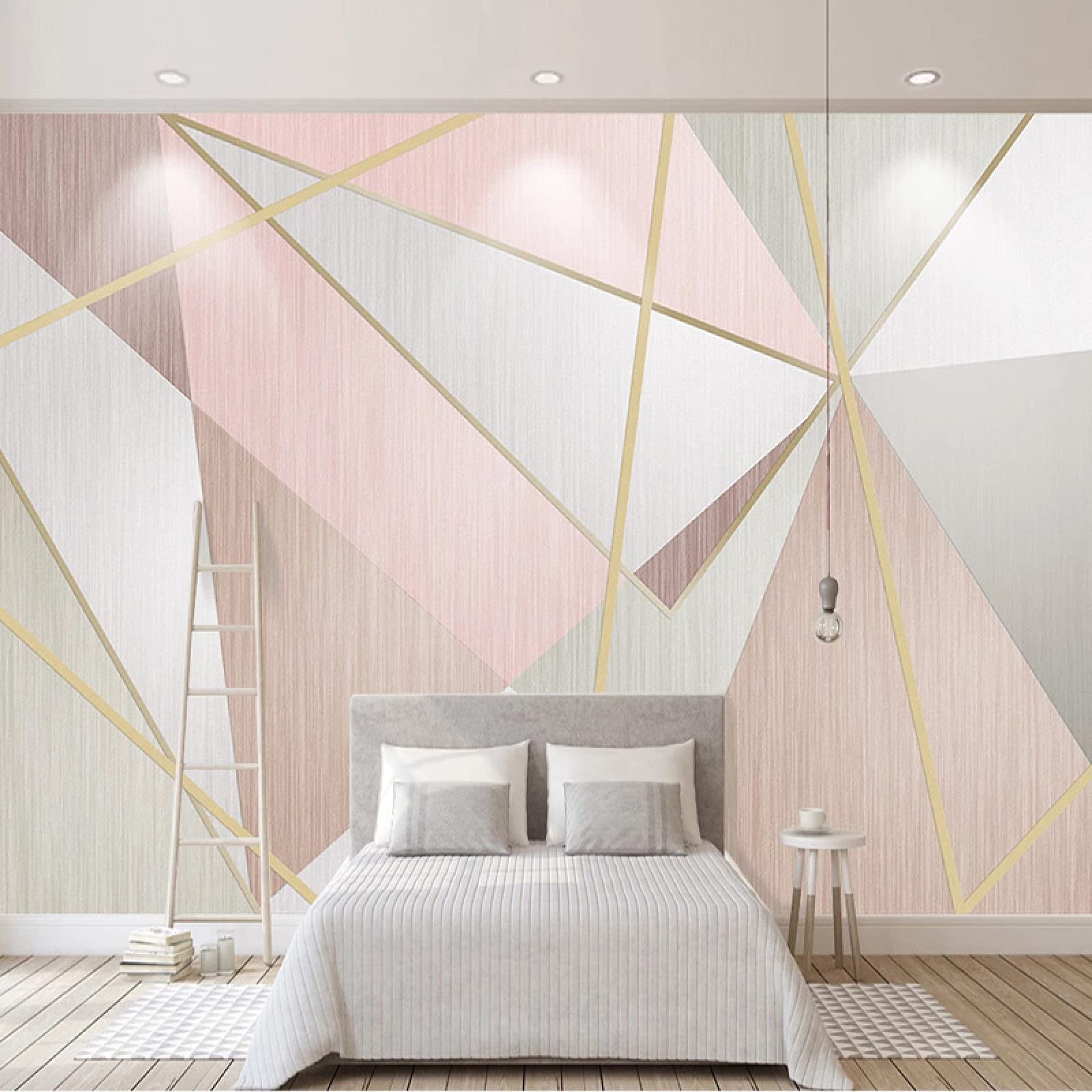 Modern Giant Wall Mural - Fashion Geometric Triangle Print Waterproof Wallpaper for Living Room, TV Backdrop & Bedroom Decor - Abstract Art Design 157.5x110.3 inches (WxH) - Perfect for Home, Office & Commercial Spaces