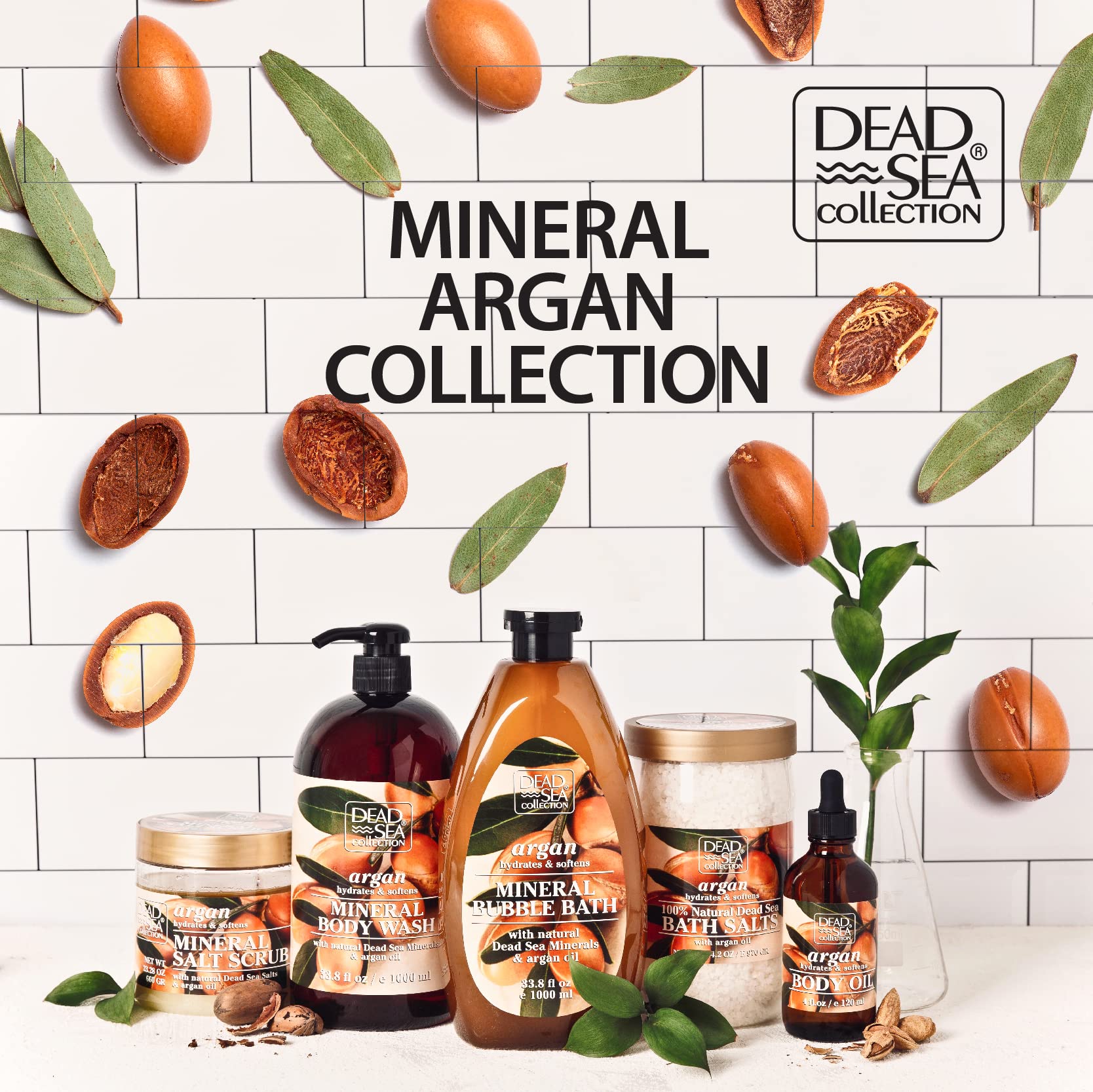 Dead Sea Minerals Shampoo & Conditioner Set with Argan Oil - Hydrating & Softening Hair Care for All Hair Types (33.8oz Shampoo + 30.6oz Conditioner) - Perfect for Dry, Damaged Hair & Daily Nourishment