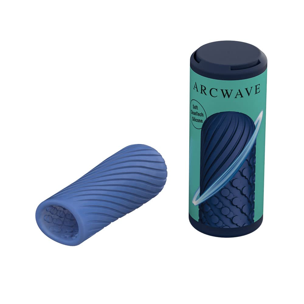 Arcwave Ghost Male Masturbator - 4 Inch Reversible Silicone Sleeve with Multi-Textured Design - Clean Tech & Easy to Clean - Reusable Adult Sex Toy for Men - Perfect for Solo Play & Couples Fun - Blue