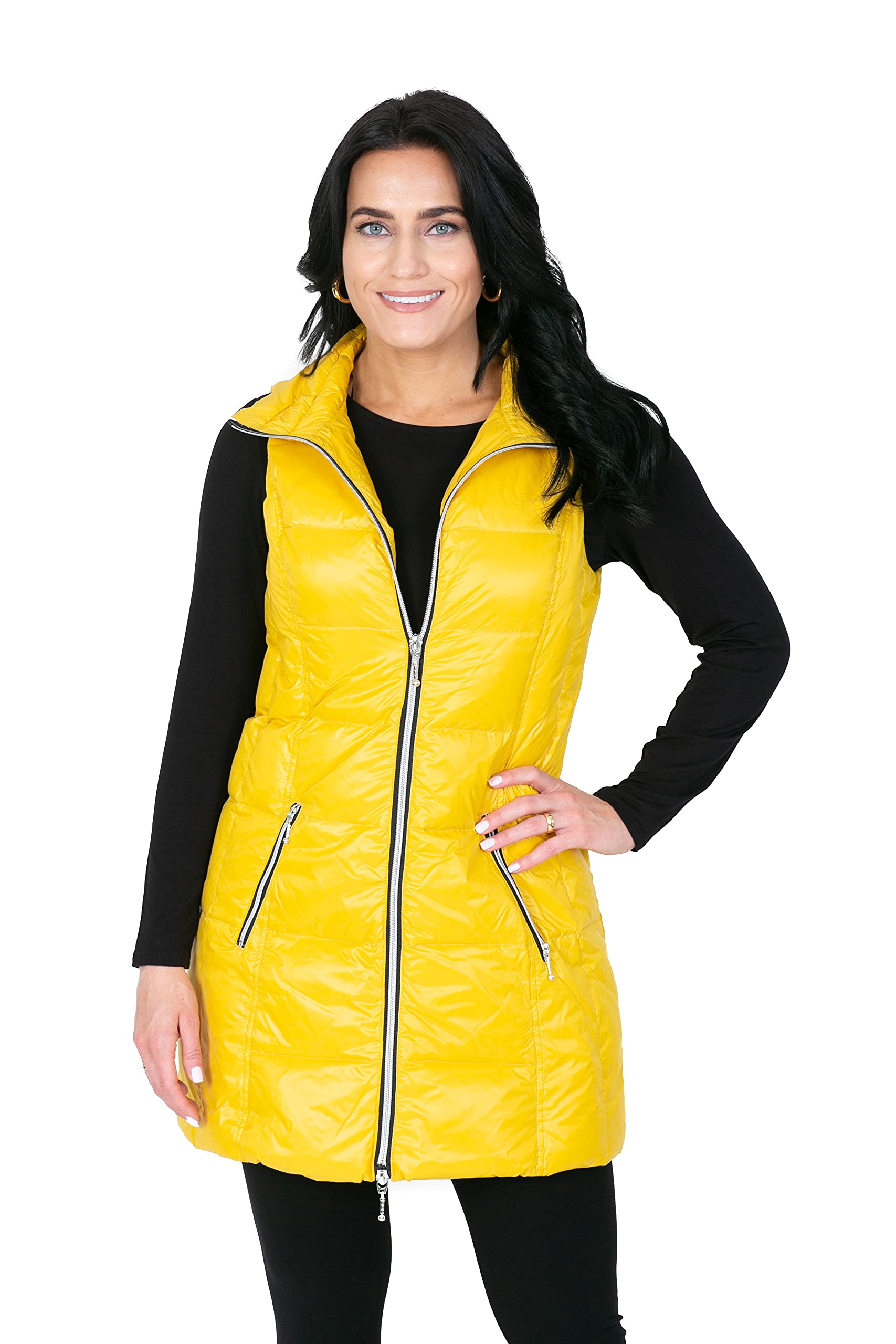 Women's Lightweight Quilted Long Down Vest - Packable, Water Resistant Winter Puffer Jacket for Outdoor Activities, Travel & Casual Wear