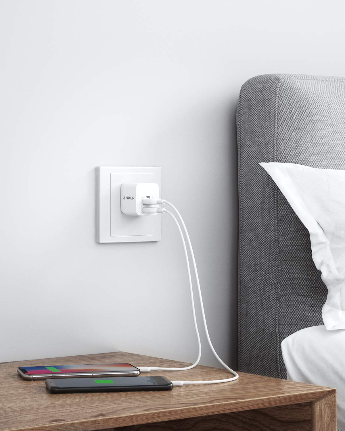 Anker 2-Pack 12W Dual Port USB Wall Charger with Foldable Plug - Fast Charging Block for iPhone 15/14/13/12/11 Pro Max, Galaxy S22/S21/Note 20, HTC, Moto, LG - Perfect for Travel, Home & Office Use