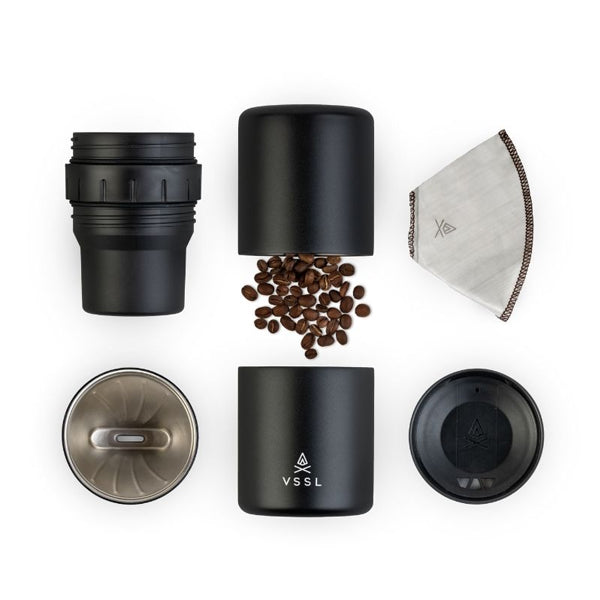 Premium VSSL Java Nest Pour Over Coffee Kit - Portable Drip Brewer for Camping, Travel & Home Brewing