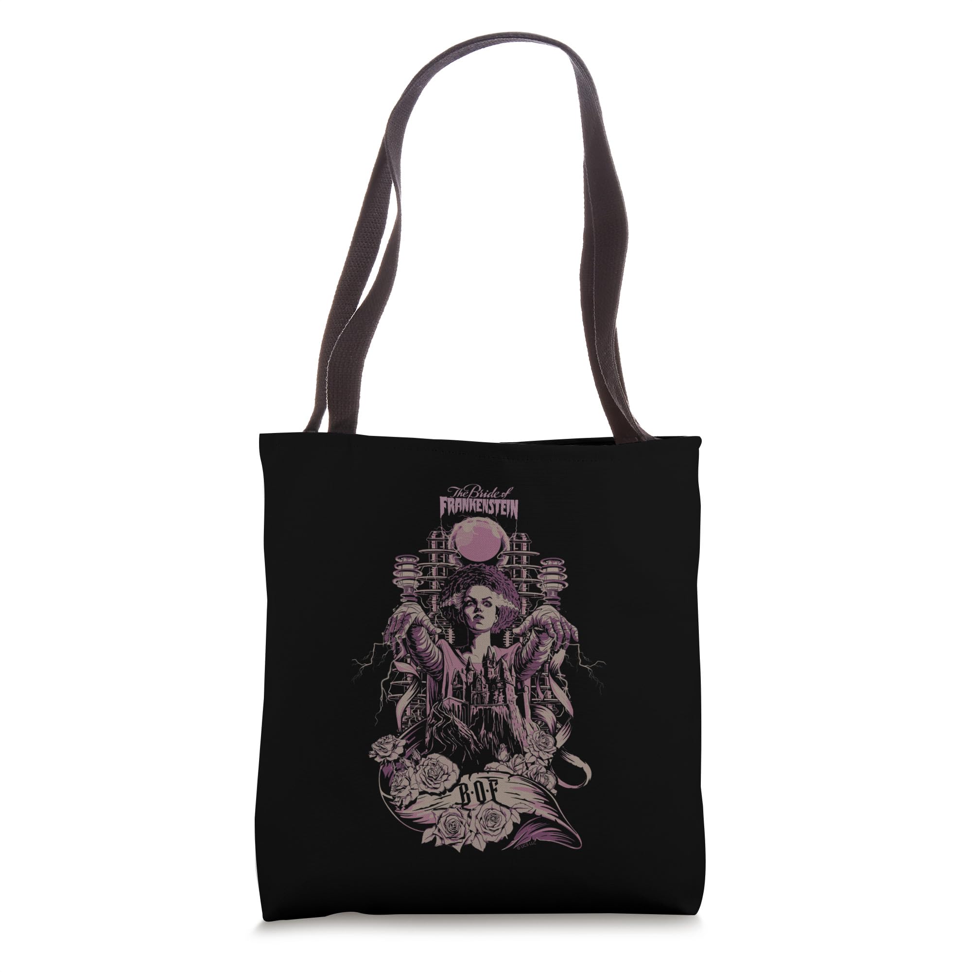 Universal Monsters Bride Of Frankenstein Vintage Tote Bag - Gothic Horror Movie Merchandise for Women, Halloween Cosplay & Comic Con Accessories - Perfect for Shopping, Beach & Daily Use