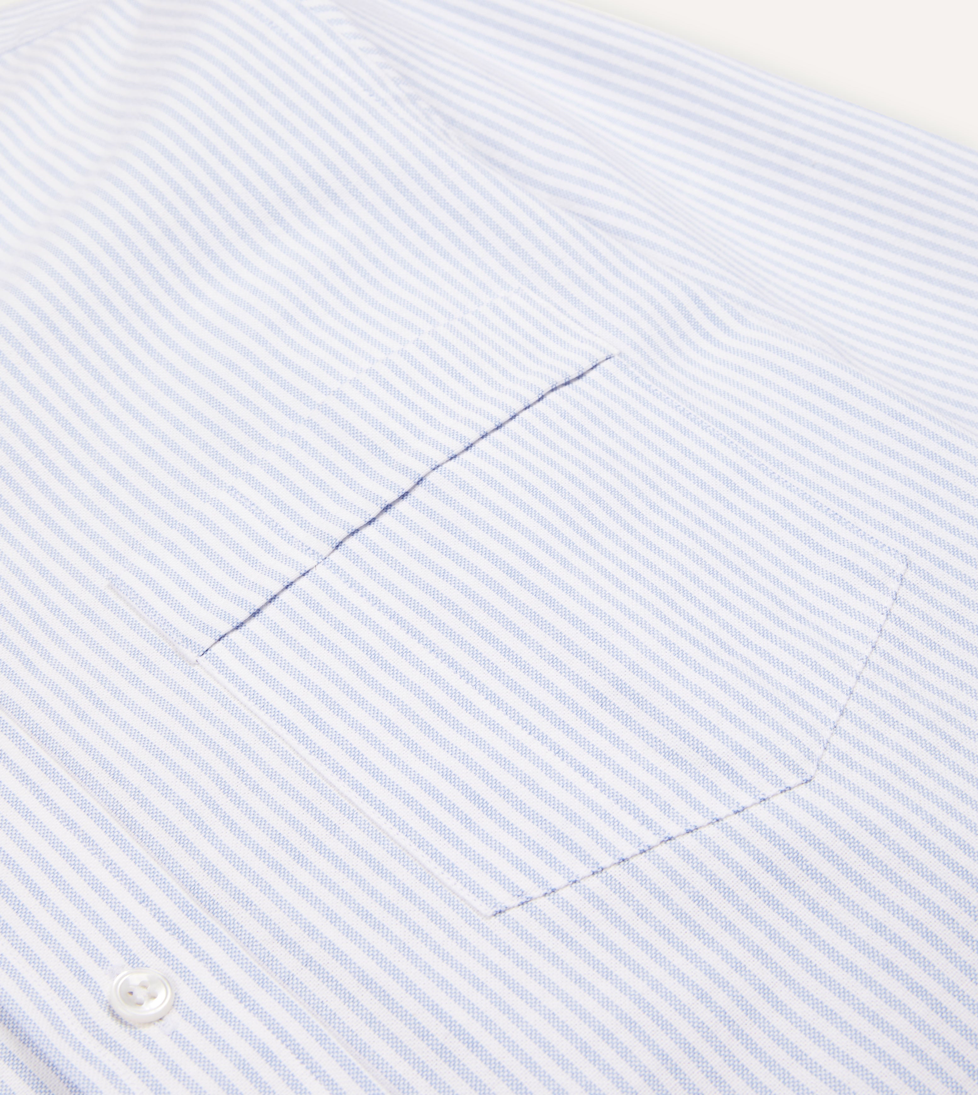 Light Blue Ticking Stripe Cotton Oxford Button Down Shirt for Men - Casual & Business Wear | Perfect for Office, Date Night & Outdoor Activities