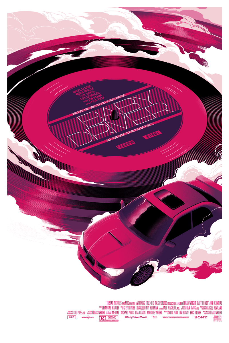 Baby Driver Movie Poster - High Quality Print for Home Theater, Bedroom, or Office Decor - Perfect Gift for Film Fans