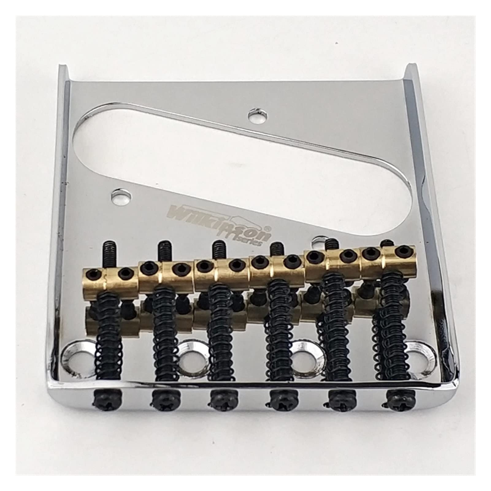 Vintage Electric Guitar Bridge with Brass Saddles - Chrome Silver Replacement Bridge for TL Electric Guitars - Perfect for Upgrades, Repairs, and Custom Builds