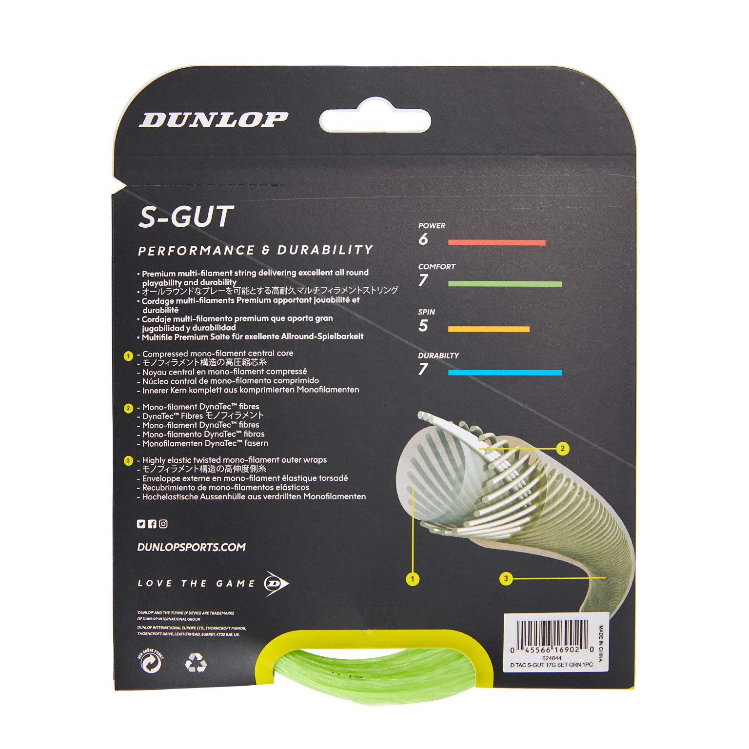 Dunlop Sports Tennis String - Premium Synthetic Gut for Enhanced Power & Control | Perfect for Recreational & Competitive Players