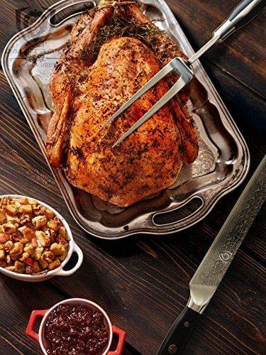 Premium Dalstrong Shogun Series ELITE 9-Piece Carving Knife & Fork Set - High Carbon Steel, Razor Sharp - Perfect for Holiday Roasts, BBQ & Meat Carving