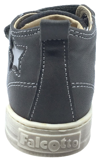 Falcotto Boys Girls High Top Sneakers - Toddler Star Print Tennis Shoes for Kids in Black Anthracite | Comfortable & Stylish for Playground, School & Daily Wear