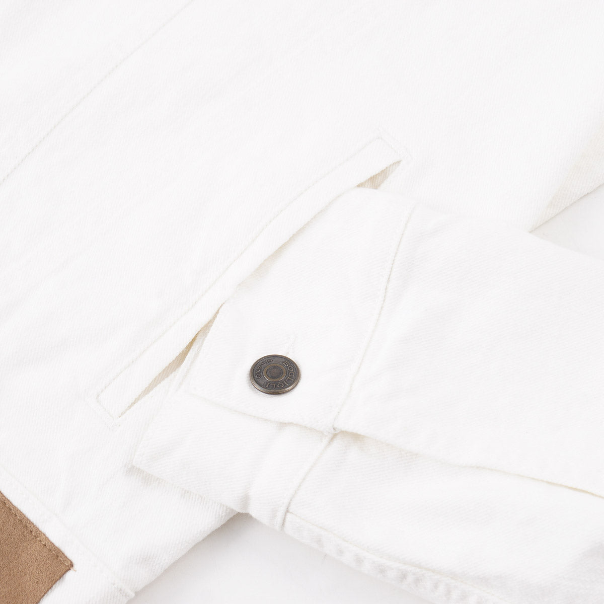 Boglioli Cream White Denim Jean Jacket for Men - Slim Fit Distressed Denim Jacket - Casual Spring & Fall Outerwear for Street Style & Weekend Outings