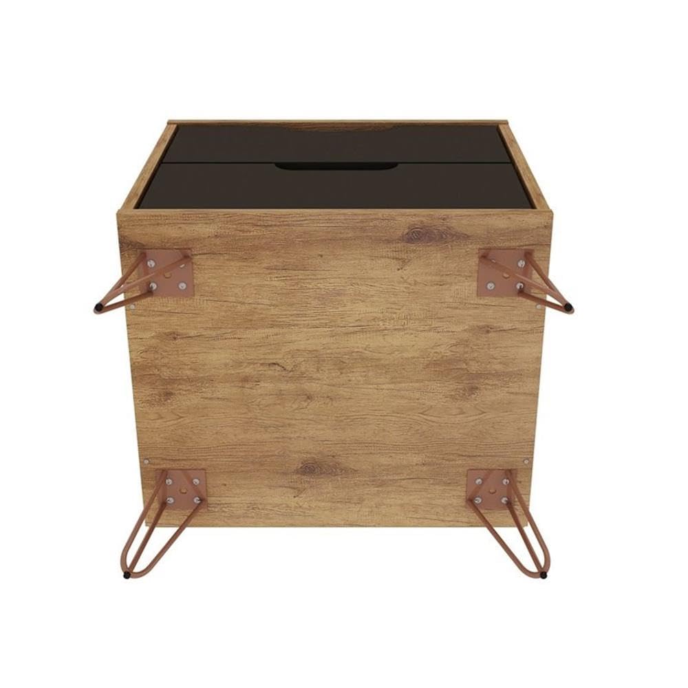 Modern Gray Wood Nightstand with 2 Drawers - Set of 2 Bedside Tables for Bedroom, Living Room & Office Storage | Space-Saving Furniture for Small Spaces