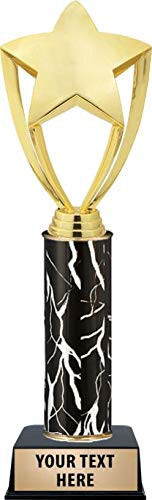 Custom Black Lightning Star Trophies - Personalized Shiny Gold Award with Engraving | Perfect for Sports Awards, Academic Achievements & Corporate Recognition Ceremonies