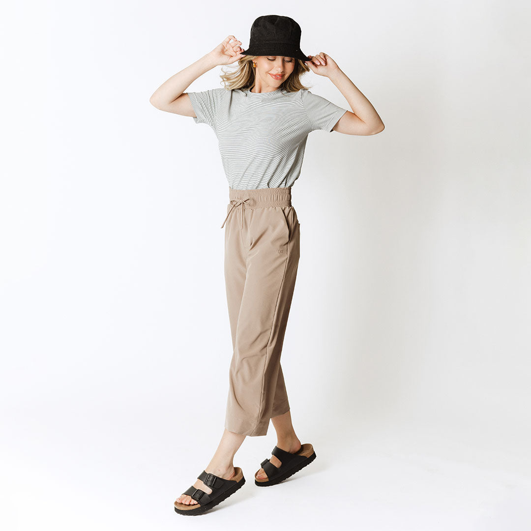 Audrey Wide Leg Pants for Women - High Waisted Flowy Trousers in Chestnut Brown | Casual Office Wear & Summer Outfits