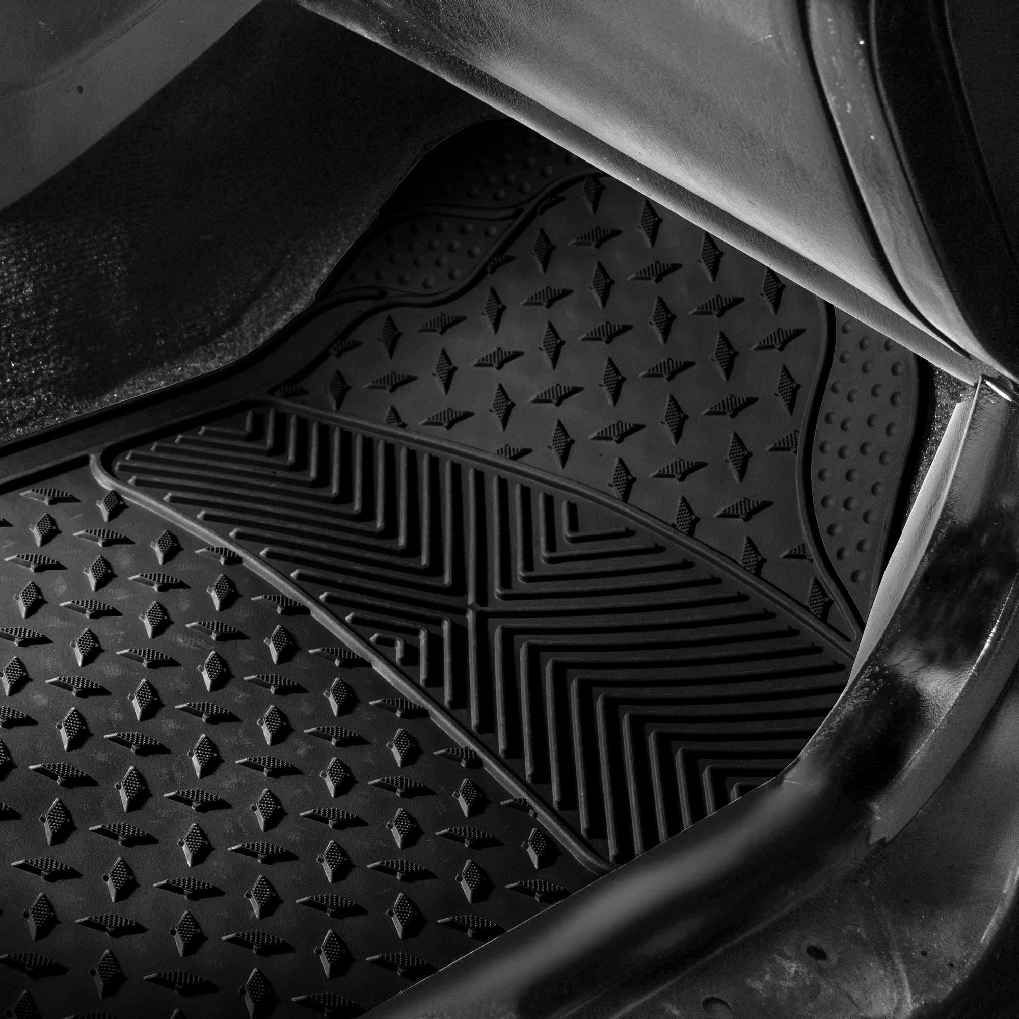 Premium All-Weather Car Floor Mats & Cargo Liner Set - Universal Fit for Cars, Trucks & SUVs | FH Group Semi-Custom Trimmable Liners | Durable Protection for Rain, Snow & Mud | Perfect for Daily Commute, Road Trips & Family Adventures (Black)